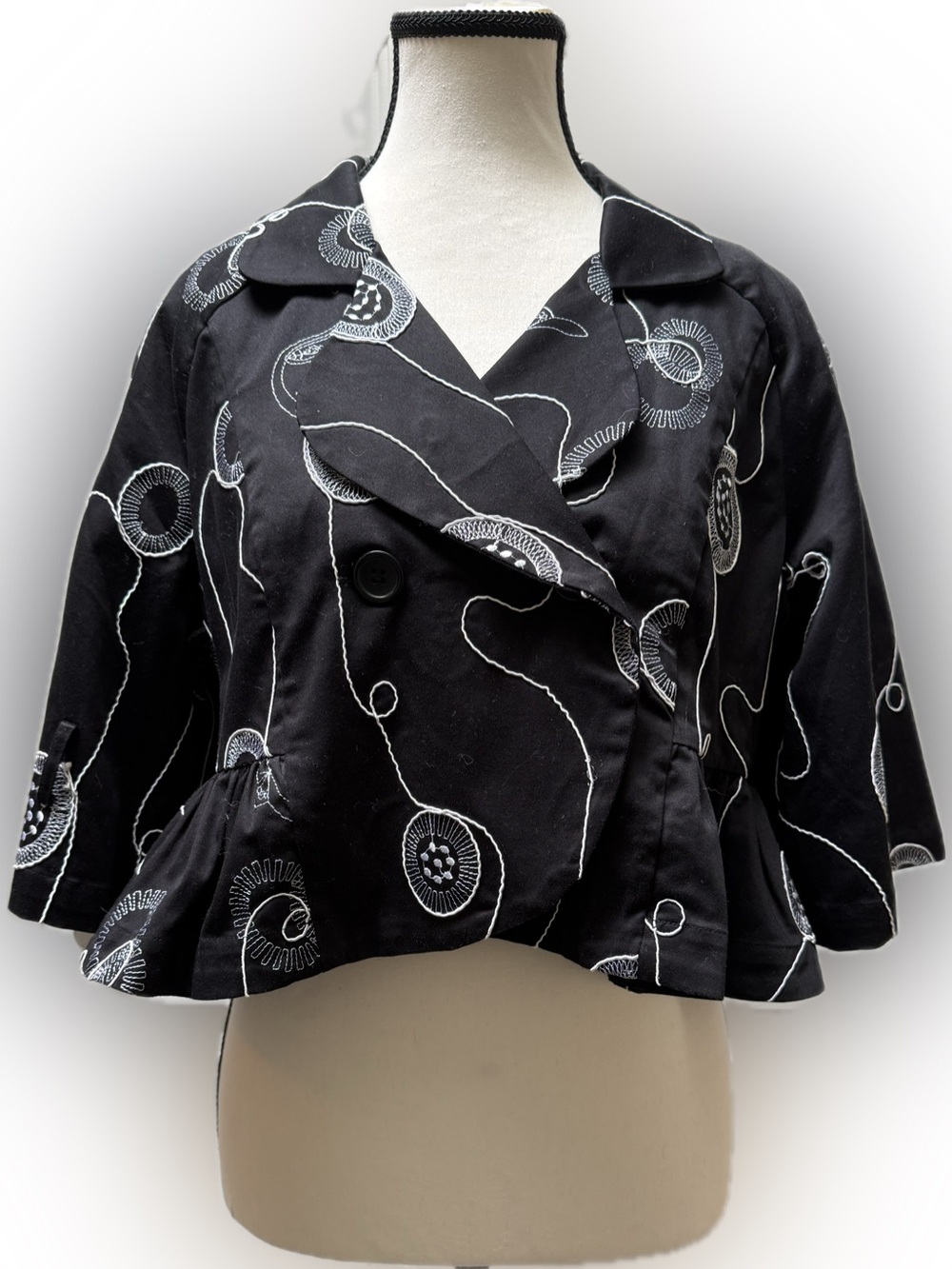 SAMUEL DONG cropped bolero embroidered jacket